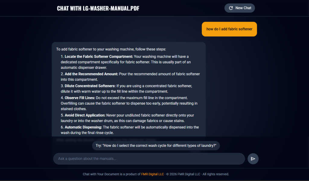 Chat with your document chat sample